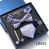 Silk Tie Set with Cufflinks & Pocket Square - Necktie Gift Box