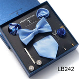 Silk Tie Set with Cufflinks & Pocket Square - Necktie Gift Box