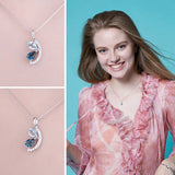 Sky Blue & London Blue Topaz Pendant Necklace – 925 Sterling Silver Teardrop Gemstone Necklace for Women