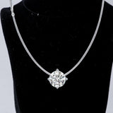 D VVS1 Moissanite Pendant Necklace – 925 Sterling Silver 18K White Gold Plated Dainty Necklace for Women - Julie bags