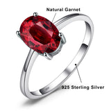 Oval Amethyst Gemstone Ring – 925 Sterling Silver Dainty Gold Plated Ring for Women