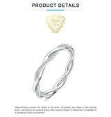 Infinity Love Moissanite Band Ring – 925 Sterling Silver Stackable Rope Design Ring for Women - Julie bags