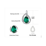 Emerald Green Teardrop Hoop Earrings – 925 Sterling Silver Elegant Gemstone Earrings for Women