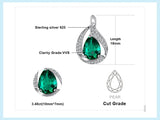 Emerald Green Teardrop Hoop Earrings – 925 Sterling Silver Elegant Gemstone Earrings for Women