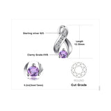Infinity Amethyst Stud Earrings – 925 Sterling Silver Purple Gemstone Earrings for Women