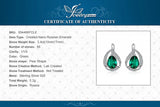 Emerald Green Teardrop Hoop Earrings – 925 Sterling Silver Elegant Gemstone Earrings for Women
