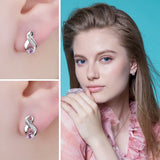 Infinity Amethyst Stud Earrings – 925 Sterling Silver Purple Gemstone Earrings for Women