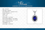 Oval Blue Sapphire Halo Pendant Necklace – 925 Sterling Silver Vintage Royal Style Necklace for Women