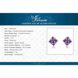 Square Cut Purple Alexandrite Stud Earrings – 925 Sterling Silver Color - Changing Gemstone Jewelry for Women - Julie bags