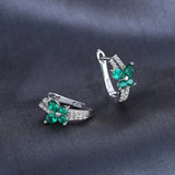 Butterfly Emerald Hoop Earrings – 925 Sterling Silver, Elegant Green Gemstone for Women - Julie bags