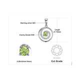 Peridot Circle Pendant Necklace – 925 Sterling Silver Double Halo Gemstone Necklace for Women - Julie bags