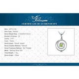 Peridot Circle Pendant Necklace – 925 Sterling Silver Double Halo Gemstone Necklace for Women - Julie bags