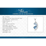 Sky Blue & London Blue Topaz Pendant Necklace – 925 Sterling Silver Teardrop Gemstone Necklace for Women