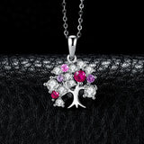 Tree of Life Ruby Pendant Necklace – 925 Sterling Silver Statement Gemstone Jewelry for Women - Julie bags