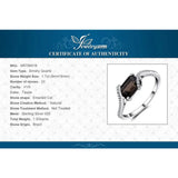 Smoky Quartz Emerald Cut Ring – 925 Sterling Silver for Women - Julie bags