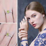 Peridot Solitaire Ring – 925 Sterling Silver for Women - Julie bags