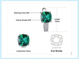 Green Emerald Cushion Cut Huggie Earrings – 925 Sterling Silver Gemstone Hoop Earrings for Women - Julie bags