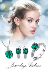 Green Emerald Cushion Cut Huggie Earrings – 925 Sterling Silver Gemstone Hoop Earrings for Women - Julie bags