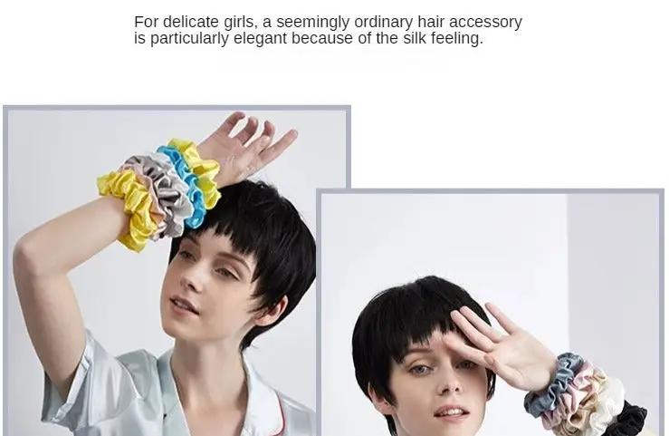 Pure Silk Hair Scrunchies: Luxurious Ponytail Holders (5 Pieces)