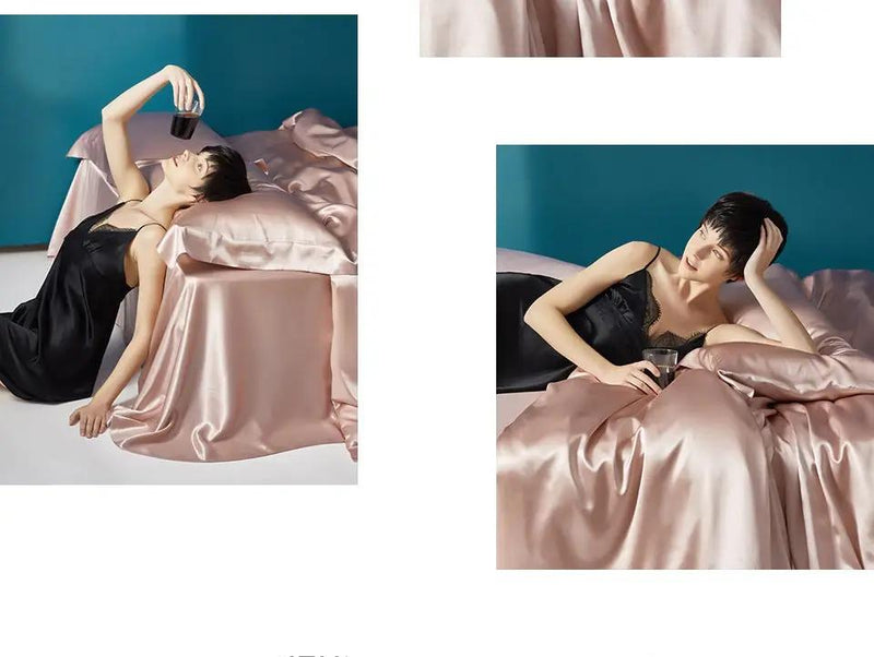 LuxeSilk Couture: Premium Mulberry Silk Bedding Set