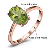 Oval Amethyst Gemstone Ring – 925 Sterling Silver Dainty Gold Plated Ring for Women