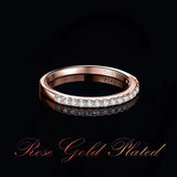 Moissanite Half Eternity Ring – 925 Sterling Silver Gold Plated for Women - Julie bags