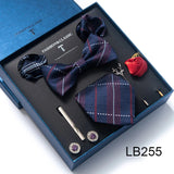 Silk Tie Set with Cufflinks & Pocket Square - Necktie Gift Box