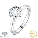 Round Cut Moissanite Solitaire Ring – 925 Sterling Silver Dainty Engagement Ring for Women - Julie bags