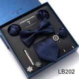 Silk Tie Set with Cufflinks & Pocket Square - Necktie Gift Box