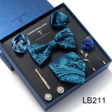 Silk Tie Set with Cufflinks & Pocket Square - Necktie Gift Box
