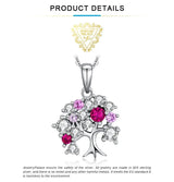 Tree of Life Ruby Pendant Necklace – 925 Sterling Silver Statement Gemstone Jewelry for Women - Julie bags