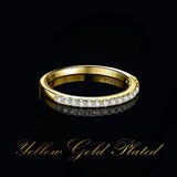 Moissanite Half Eternity Ring – 925 Sterling Silver Gold Plated for Women - Julie bags