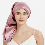 100% Mulberry Silk Bonnet for Sleeping – Long Adjustable Hair Cap