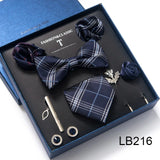 Silk Tie Set with Cufflinks & Pocket Square - Necktie Gift Box
