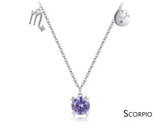 Scorpio Zodiac Charm Necklace – Rainbow Zirconia 925 Sterling Silver Birthstone Pendant for Women - Julie bags