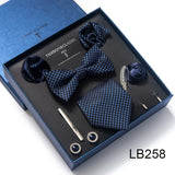 Silk Tie Set with Cufflinks & Pocket Square - Necktie Gift Box