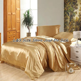 Bedding Sets 4pcs 100% Mulberry Silk Dyed Colors Duvet Cover Flat Sheet Oxford Envelope Pillowcases