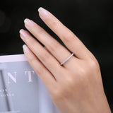 Moissanite Half Eternity Ring – 925 Sterling Silver Gold Plated for Women - Julie bags