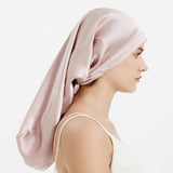100% Mulberry Silk Bonnet for Sleeping – Long Adjustable Hair Cap