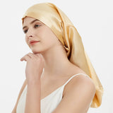 100% Mulberry Silk Bonnet for Sleeping – Long Adjustable Hair Cap
