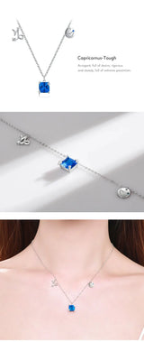 Scorpio Zodiac Charm Necklace – Rainbow Zirconia 925 Sterling Silver Birthstone Pendant for Women - Julie bags