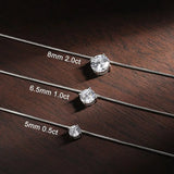 D VVS1 Moissanite Pendant Necklace – 925 Sterling Silver 18K White Gold Plated Dainty Necklace for Women - Julie bags