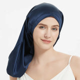 100% Mulberry Silk Bonnet for Sleeping – Long Adjustable Hair Cap