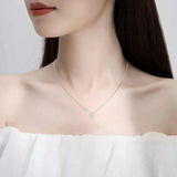 D VVS1 Moissanite Pendant Necklace – 925 Sterling Silver 18K White Gold Plated Dainty Necklace for Women - Julie bags