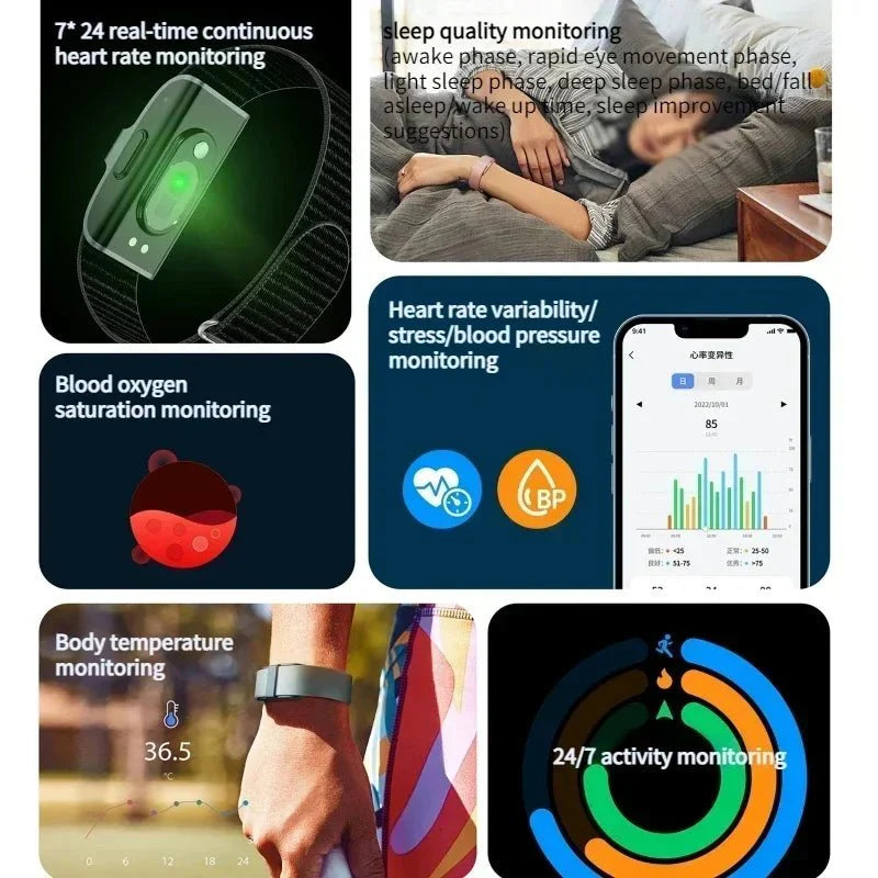 Smart Fitness Bracelet – Heart Rate & Blood Pressure Monitor, Pedometer, Waterproof Tracker for Men & Women - Julie bags