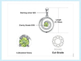 Peridot Circle Pendant Necklace – 925 Sterling Silver Double Halo Gemstone Necklace for Women - Julie bags