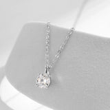 1CT Moissanite Pendant Necklace – 925 Sterling Silver Dainty Prong Setting Necklace for Women - Julie bags
