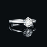 Round Cut Moissanite Solitaire Ring – 925 Sterling Silver Dainty Engagement Ring for Women - Julie bags