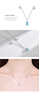 Scorpio Zodiac Charm Necklace – Rainbow Zirconia 925 Sterling Silver Birthstone Pendant for Women - Julie bags