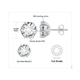 Moissanite Stud Earrings – D Color 925 Sterling Silver Classic Solitaire Earrings for Women